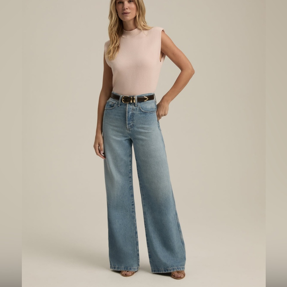 NWT Favorite Daughter The Masha High Rise Wide Leg Jeans Los Feliz